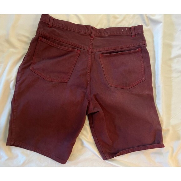 Vintage Sostanza Contemporary Apparel jorts/ short maroon/ red distressed  36 - Picture 8 of 10